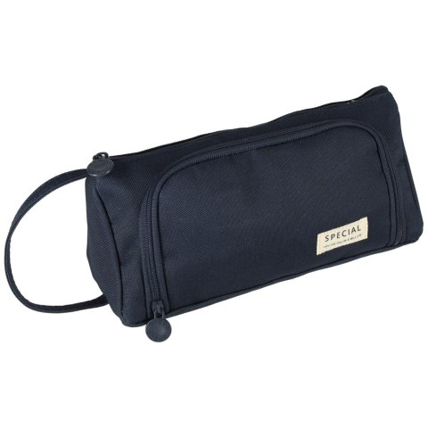 Piórnik szkolny dwukomorowy saszetka kosmetyczka rozkładany 3w1 granatowy Kik Sp. z o. o. Sp. k.