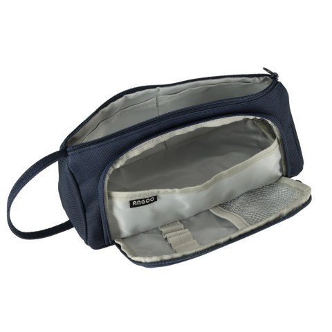 Piórnik szkolny dwukomorowy saszetka kosmetyczka rozkładany 3w1 granatowy Kik Sp. z o. o. Sp. k.