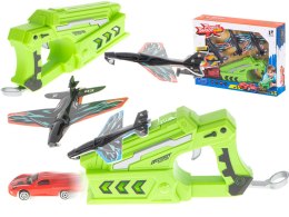 Pistolet wyrzutnia samochodów i samolotów rzutka szybowiec zestaw 3 samoloty auto Kik Sp. z o. o. Sp. k.