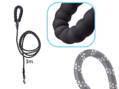 Smycz dla psa treningowa na lince wytrzymała odblaskowa 3m Kik Sp. z o. o. Sp. k.