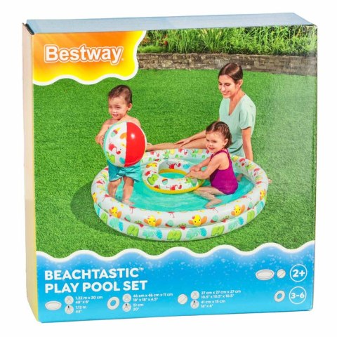 Basen dmuchany ogrodowy 3w1 dla dzieci kółko piłka BESTWAY 51124 122cm Kik Sp. z o. o. Sp. k. Basen dmuchany ogrodowy 3w1 dla dzieci kółko piłka BESTWAY 51124 122cm Kik Sp. z o. o. Sp. k.