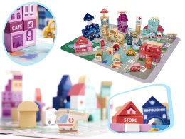 Klocki drewniane edukacyjne miasto puzzle 100el. Kik Sp. z o. o. Sp. k.