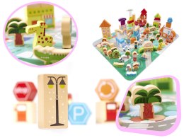 Klocki drewniane edukacyjne miasto puzzle 120el. Kik Sp. z o. o. Sp. k.