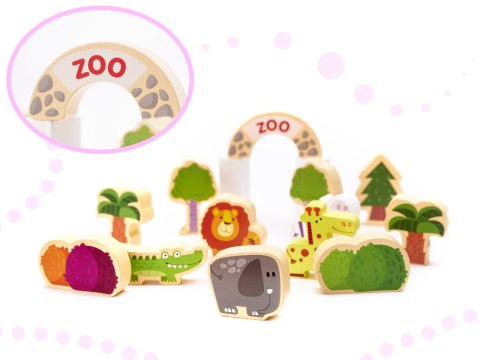 Klocki drewniane edukacyjne miasto puzzle 120el. Kik Sp. z o. o. Sp. k.