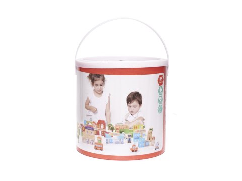 Klocki drewniane edukacyjne miasto puzzle 120el. Kik Sp. z o. o. Sp. k.