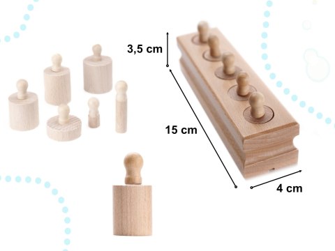 Odważniki cylindry drewniane sorter montessori Kik Sp. z o. o. Sp. k. Odważniki cylindry drewniane sorter montessori Kik Sp. z o. o. Sp. k.