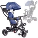 Rowerek trójkołowy Trike Fix Lite 3w1 z daszkiem obracany regulowany spacerówka prowadnik pasy granatowy Kik Sp. z o. o. Sp. k.