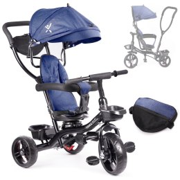 Rowerek trójkołowy Trike Fix Lite 3w1 z daszkiem obracany regulowany spacerówka prowadnik pasy granatowy Kik Sp. z o. o. Sp. k.