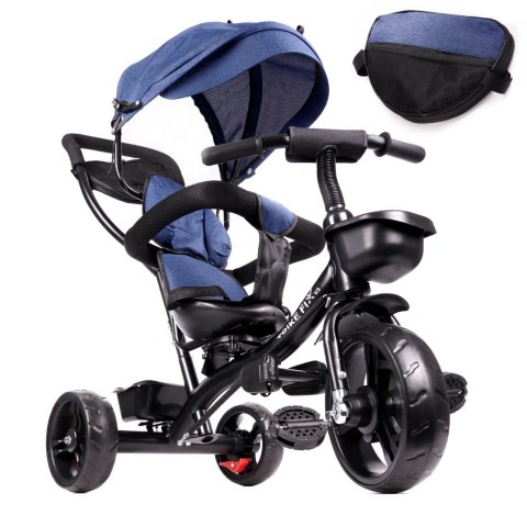 Rowerek trójkołowy Trike Fix Lite 3w1 z daszkiem obracany regulowany spacerówka prowadnik pasy granatowy Kik Sp. z o. o. Sp. k. Rowerek trójkołowy Trike Fix Lite 3w1 z daszkiem obracany regulowany spacerówka prowadnik pasy granatowy Kik Sp. z o. o. Sp. k.
