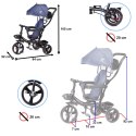 Rowerek trójkołowy Trike Fix Lite 3w1 z daszkiem obracany regulowany spacerówka prowadnik pasy granatowy Kik Sp. z o. o. Sp. k.