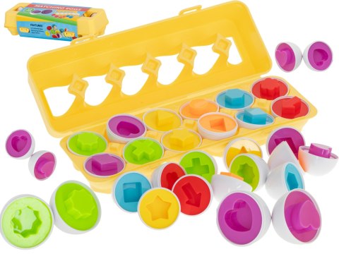 Układanka edukacyjna sorter dopasuj kształty jajka 12 sztuk Kik Sp. z o. o. Sp. k.