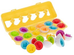 Układanka edukacyjna sorter dopasuj kształty jajka 12 sztuk Kik Sp. z o. o. Sp. k.