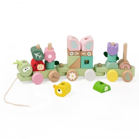 CLASSIC WORLD Montessori Kolejka Gąsienica Drewniana Układanka CLASSIC WORLD Montessori Kolejka Gąsienica Drewniana Układanka