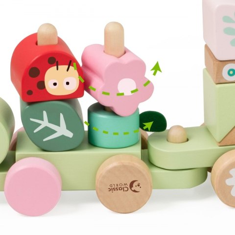 CLASSIC WORLD Montessori Kolejka Gąsienica Drewniana Układanka CLASSIC WORLD Montessori Kolejka Gąsienica Drewniana Układanka