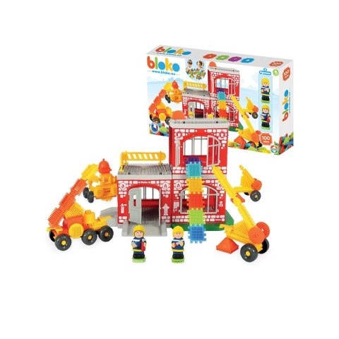 MOCHTOYS Klocki Jeżyki Pin Bricks STRAŻ POŻARNA w Kartonie 100 el. + 2 Figurki MOCHTOYS Klocki Jeżyki Pin Bricks STRAŻ POŻARNA w Kartonie 100 el. + 2 Figurki
