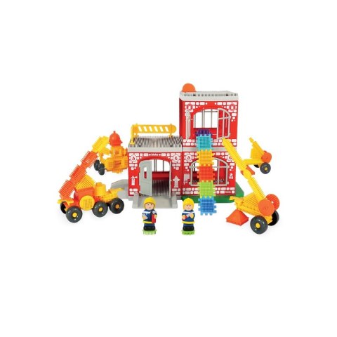 MOCHTOYS Klocki Jeżyki Pin Bricks STRAŻ POŻARNA w Kartonie 100 el. + 2 Figurki MOCHTOYS Klocki Jeżyki Pin Bricks STRAŻ POŻARNA w Kartonie 100 el. + 2 Figurki