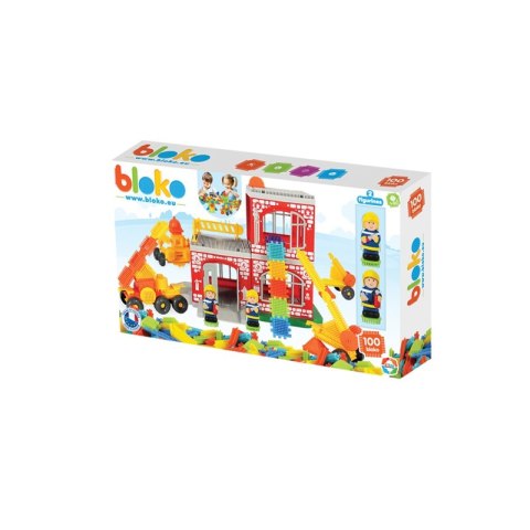 MOCHTOYS Klocki Jeżyki Pin Bricks STRAŻ POŻARNA w Kartonie 100 el. + 2 Figurki MOCHTOYS Klocki Jeżyki Pin Bricks STRAŻ POŻARNA w Kartonie 100 el. + 2 Figurki