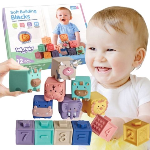 WOOPIE BABY Klocki Sensoryczne Układanka do Ściskania Dźwięk Nauka Liczenia 12 el. WOOPIE BABY Klocki Sensoryczne Układanka do Ściskania Dźwięk Nauka Liczenia 12 el.