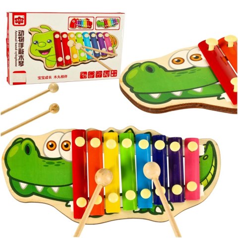 Cymbałki drewniane kolorowe dla dzieci szkolne edukacyjne pałki pałeczki krokodyl Kik Sp. z o. o. Sp. k.