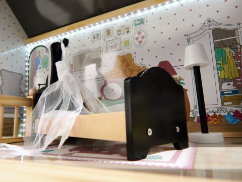 Domek dla lalek drewniany MDF mebelki 122cm XXL LED Kik Sp. z o. o. Sp. k.