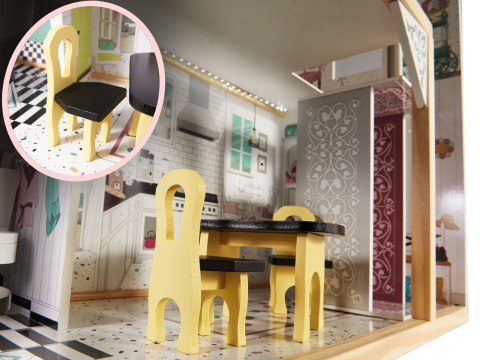 Domek dla lalek drewniany MDF mebelki 122cm XXL LED Kik Sp. z o. o. Sp. k.