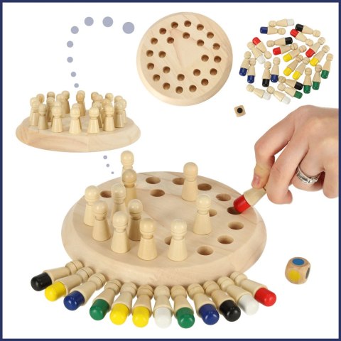 Gra logiczna pamięciowa memory chińczyk dopasuj kolory drewniana Kik Sp. z o. o. Sp. k.