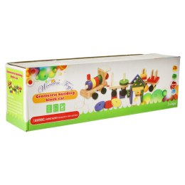 Kolejka pociąg lokomotywa klocki drewniane sorter układanka zręcznościowa 30cm Kik Sp. z o. o. Sp. k.