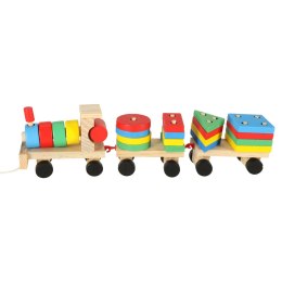 Kolejka pociąg lokomotywa klocki drewniane sorter układanka zręcznościowa 30cm Kik Sp. z o. o. Sp. k.
