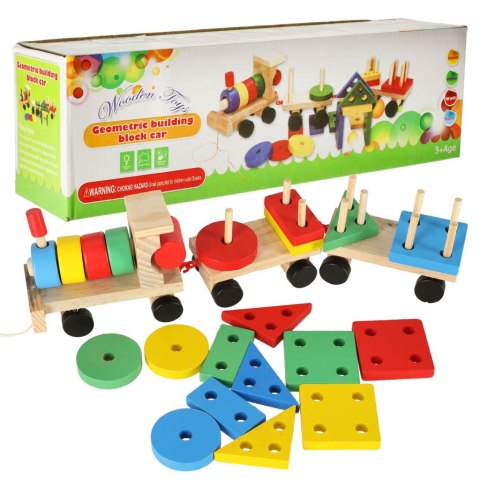 Kolejka pociąg lokomotywa klocki drewniane sorter układanka zręcznościowa 30cm Kik Sp. z o. o. Sp. k. Kolejka pociąg lokomotywa klocki drewniane sorter układanka zręcznościowa 30cm Kik Sp. z o. o. Sp. k.