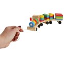 Kolejka pociąg lokomotywa klocki drewniane sorter układanka zręcznościowa 30cm Kik Sp. z o. o. Sp. k.