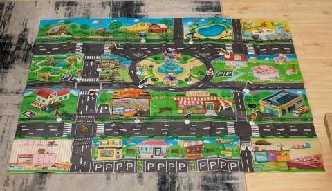 Mata edukacyjna do zabawy miasto ulica + znaki drogowe wodoodporna kolorowa 130x100cm Kik Sp. z o. o. Sp. k. Mata edukacyjna do zabawy miasto ulica + znaki drogowe wodoodporna kolorowa 130x100cm Kik Sp. z o. o. Sp. k.