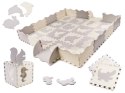 Mata edukacyjna piankowa puzzle szara ecru 36 elementów 150x150cm Kik Sp. z o. o. Sp. k.