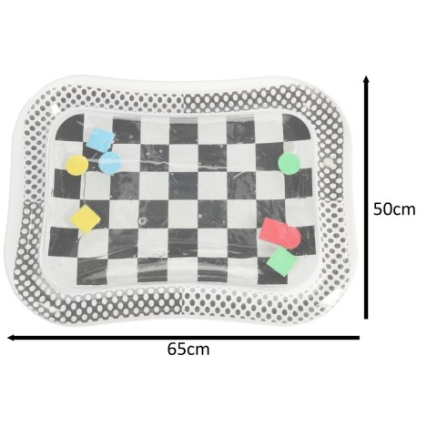 Mata wodna sensoryczna dmuchana dla niemowląt kontrastowa czarno-biała szachownica XXL 65x50 cm Kik Sp. z o. o. Sp. k. Mata wodna sensoryczna dmuchana dla niemowląt kontrastowa czarno-biała szachownica XXL 65x50 cm Kik Sp. z o. o. Sp. k.