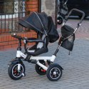 Rowerek Trójkołowy Trike Fix 3w1 z daszkiem obracany regulowany spacerówka prowadnik pasy V3 czarny Kik Sp. z o. o. Sp. k.