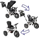 Rowerek Trójkołowy Trike Fix 3w1 z daszkiem obracany regulowany spacerówka prowadnik pasy V3 czarny Kik Sp. z o. o. Sp. k.