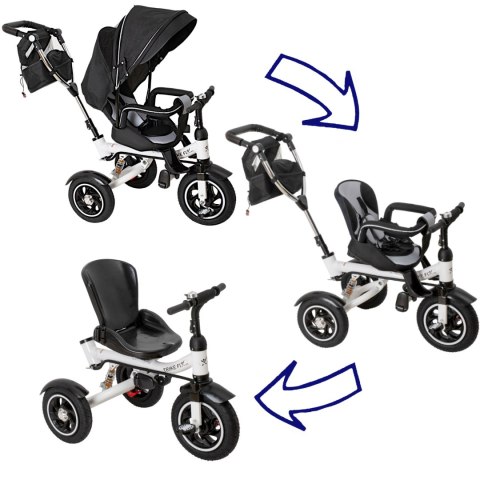 Rowerek Trójkołowy Trike Fix 3w1 z daszkiem obracany regulowany spacerówka prowadnik pasy V3 czarny Kik Sp. z o. o. Sp. k. Rowerek Trójkołowy Trike Fix 3w1 z daszkiem obracany regulowany spacerówka prowadnik pasy V3 czarny Kik Sp. z o. o. Sp. k.