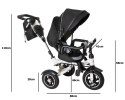 Rowerek Trójkołowy Trike Fix 3w1 z daszkiem obracany regulowany spacerówka prowadnik pasy V3 czarny Kik Sp. z o. o. Sp. k.