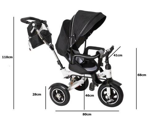 Rowerek Trójkołowy Trike Fix 3w1 z daszkiem obracany regulowany spacerówka prowadnik pasy V3 czarny Kik Sp. z o. o. Sp. k. Rowerek Trójkołowy Trike Fix 3w1 z daszkiem obracany regulowany spacerówka prowadnik pasy V3 czarny Kik Sp. z o. o. Sp. k.