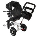 Rowerek Trójkołowy Trike Fix 3w1 z daszkiem obracany regulowany spacerówka prowadnik pasy V3 czarny Kik Sp. z o. o. Sp. k.