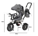 Rowerek Trójkołowy Trike Fix 3w1 z daszkiem obracany regulowany spacerówka prowadnik pasy V3 szary Kik Sp. z o. o. Sp. k.