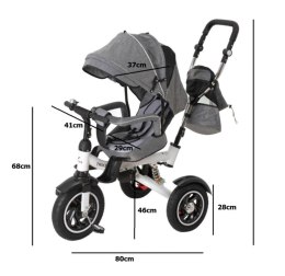 Rowerek Trójkołowy Trike Fix 3w1 z daszkiem obracany regulowany spacerówka prowadnik pasy V3 szary Kik Sp. z o. o. Sp. k.