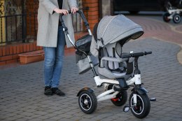 Rowerek Trójkołowy Trike Fix 3w1 z daszkiem obracany regulowany spacerówka prowadnik pasy V3 szary Kik Sp. z o. o. Sp. k.