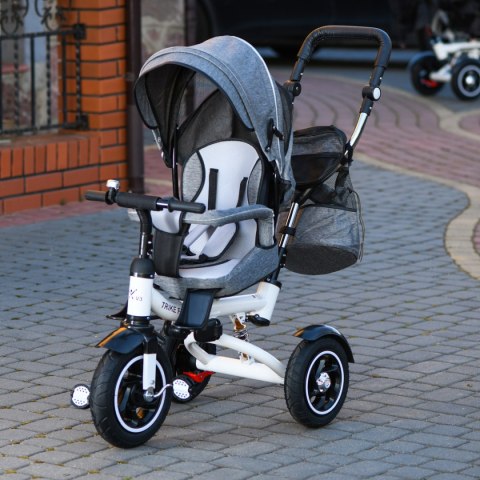 Rowerek Trójkołowy Trike Fix 3w1 z daszkiem obracany regulowany spacerówka prowadnik pasy V3 szary Kik Sp. z o. o. Sp. k. Rowerek Trójkołowy Trike Fix 3w1 z daszkiem obracany regulowany spacerówka prowadnik pasy V3 szary Kik Sp. z o. o. Sp. k.