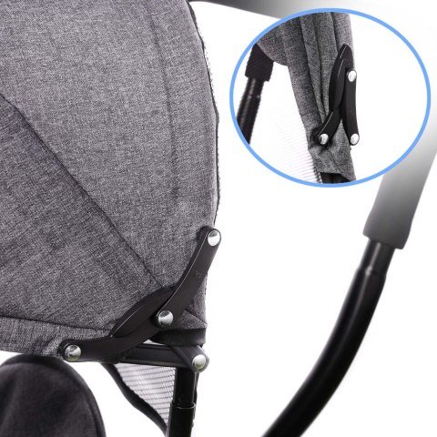 Rowerek trójkołowy Trike Fix Lite 3w1 z daszkiem obracany regulowany spacerówka prowadnik pasy szary Kik Sp. z o. o. Sp. k.