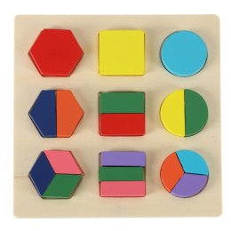 Układanka drewniana figury geometryczne nauka kształtów ułamków Kik Sp. z o. o. Sp. k.