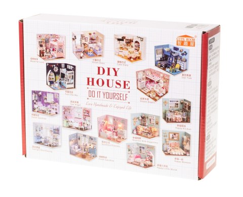 Domek dla lalek drewniany pokój dzienny model do złożenia LED DIY 3016 15,02cm Kik Sp. z o. o. Sp. k.