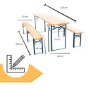 E-hurtownia Zestaw ogrodowy drewniany skladany stol 2 ławki 220 cm Komplet Piwny Barowy