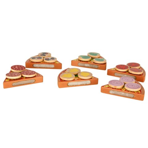Pizza drewniany zestaw do zabawy na rzep akcesoria łopatka nóż talerz nauka krojenia 20cm Kik Sp. z o. o. Sp. k.