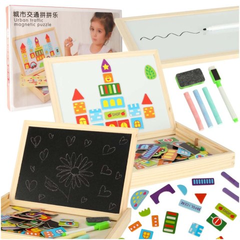 Tablica magnetyczna kredowa wielofunkcyjna miasto + kredka marker gąbka Kik Sp. z o. o. Sp. k. Tablica magnetyczna kredowa wielofunkcyjna miasto + kredka marker gąbka Kik Sp. z o. o. Sp. k.