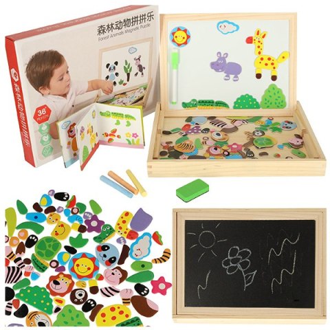 Tablica magnetyczna kredowa wielofunkcyjna zwierzątka + kredka marker gąbka Kik Sp. z o. o. Sp. k. Tablica magnetyczna kredowa wielofunkcyjna zwierzątka + kredka marker gąbka Kik Sp. z o. o. Sp. k.